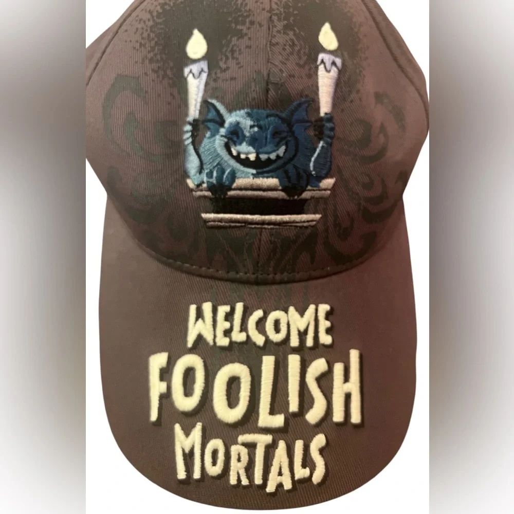 NWOT Disney Parks Haunted Mansion Welcome Foolish Mortals Youth Baseball Cap Hat - Picture 2 of 12